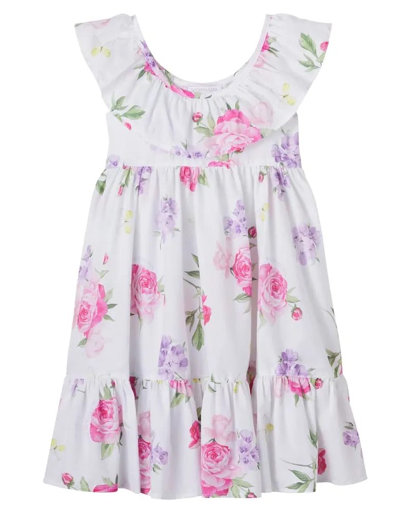 Monnalisa Kleid aus Baumwolle Weiß