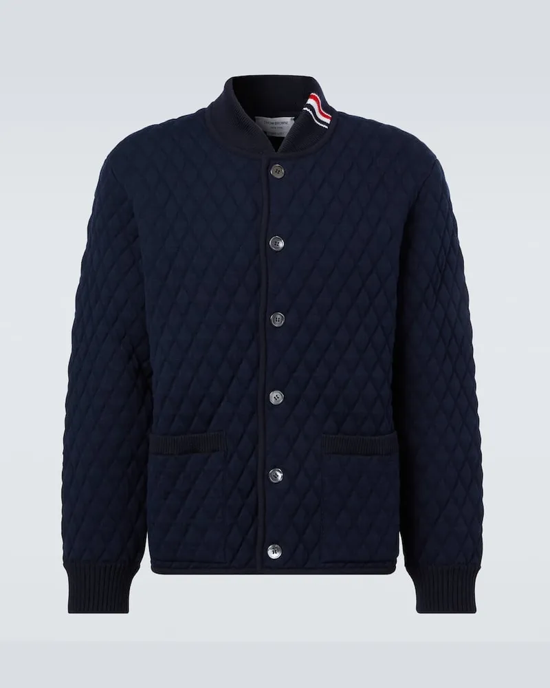 Thom Browne Wattierte Jacke aus einem Wollgemisch Blau