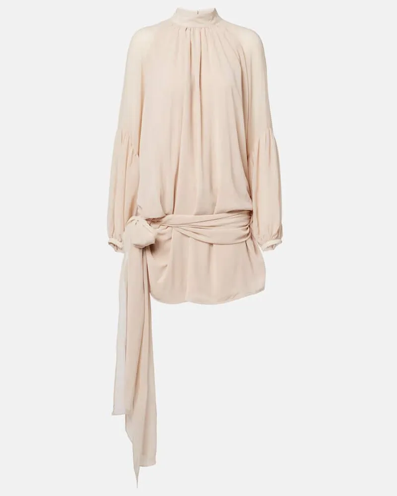 ROTATE Birger Christensen Minikleid Tasha aus Chiffon Beige