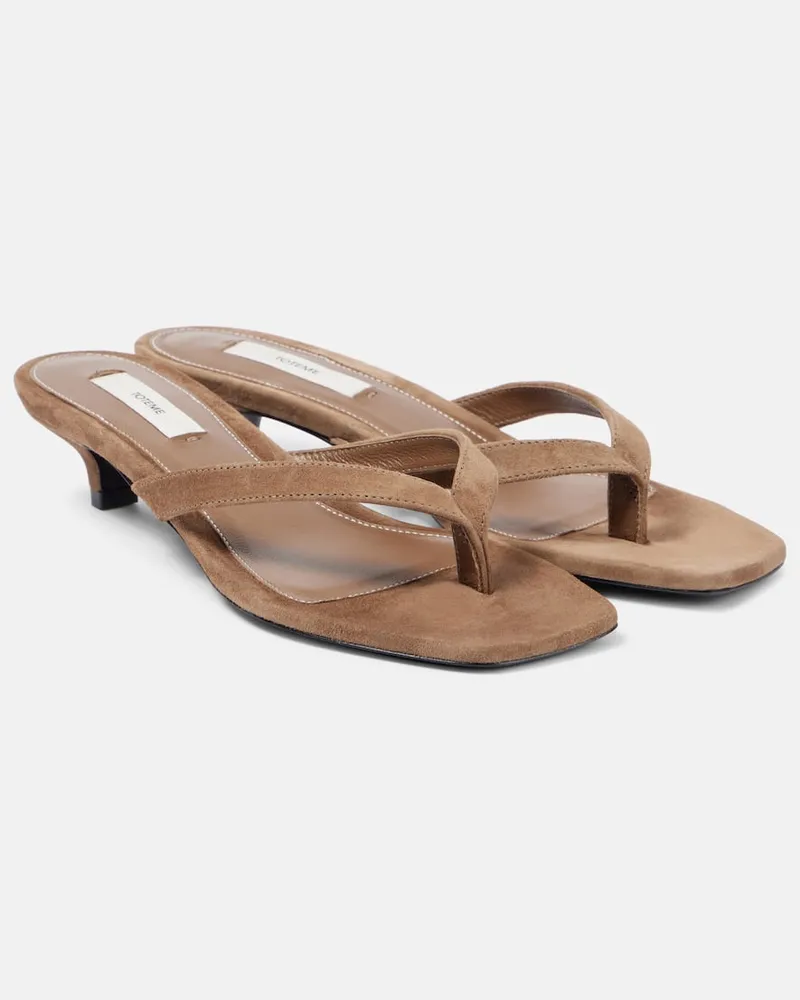 Totême Sandalen aus Veloursleder Braun
