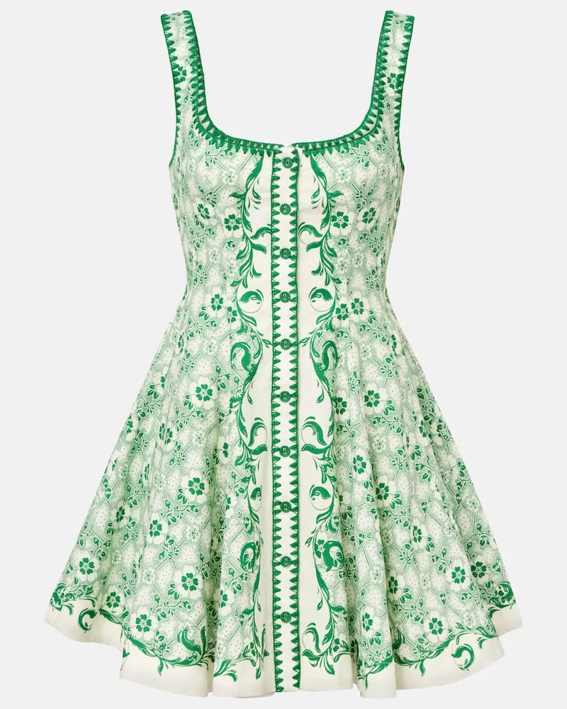 ALEMAIS Alémais Minikleid Olive aus Leinen und Baumwolle Grün