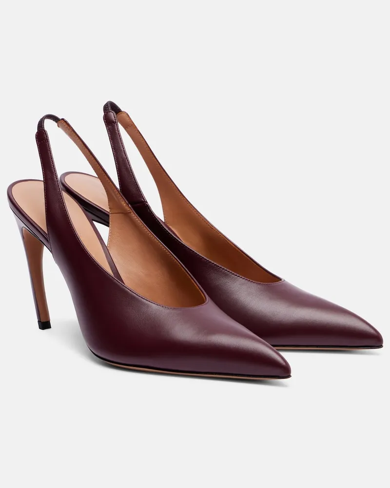 ATTICO Slingback-Pumps Viper 90 aus Leder Burgund