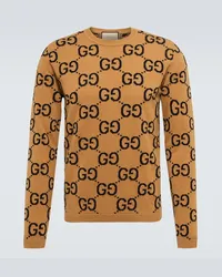 Gucci Pullover GG aus Wolle Beige