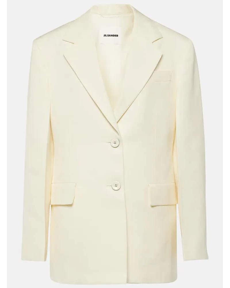 Jil Sander Oversize-Blazer aus einem Seidengemisch Weiss