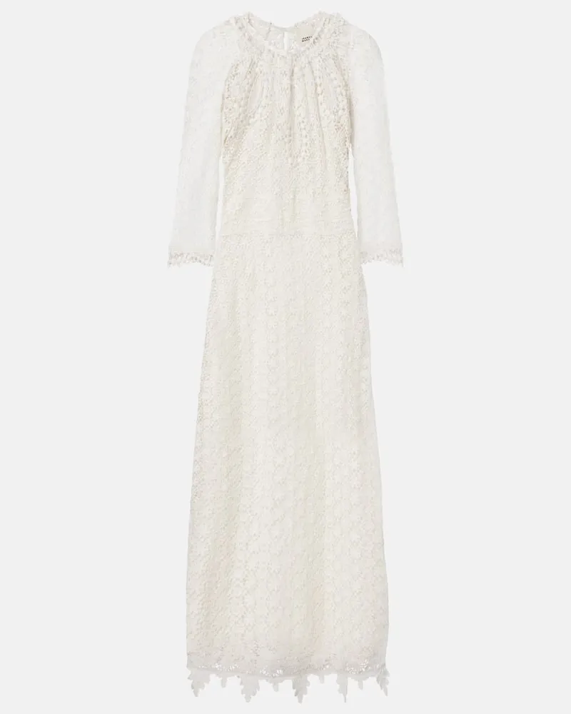 Isabel Marant Maxikleid Hayra aus Guipure-Spitze Weiß