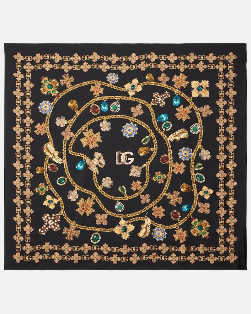 Dolce & Gabbana Tuch aus Seiden-Twill Multicolor