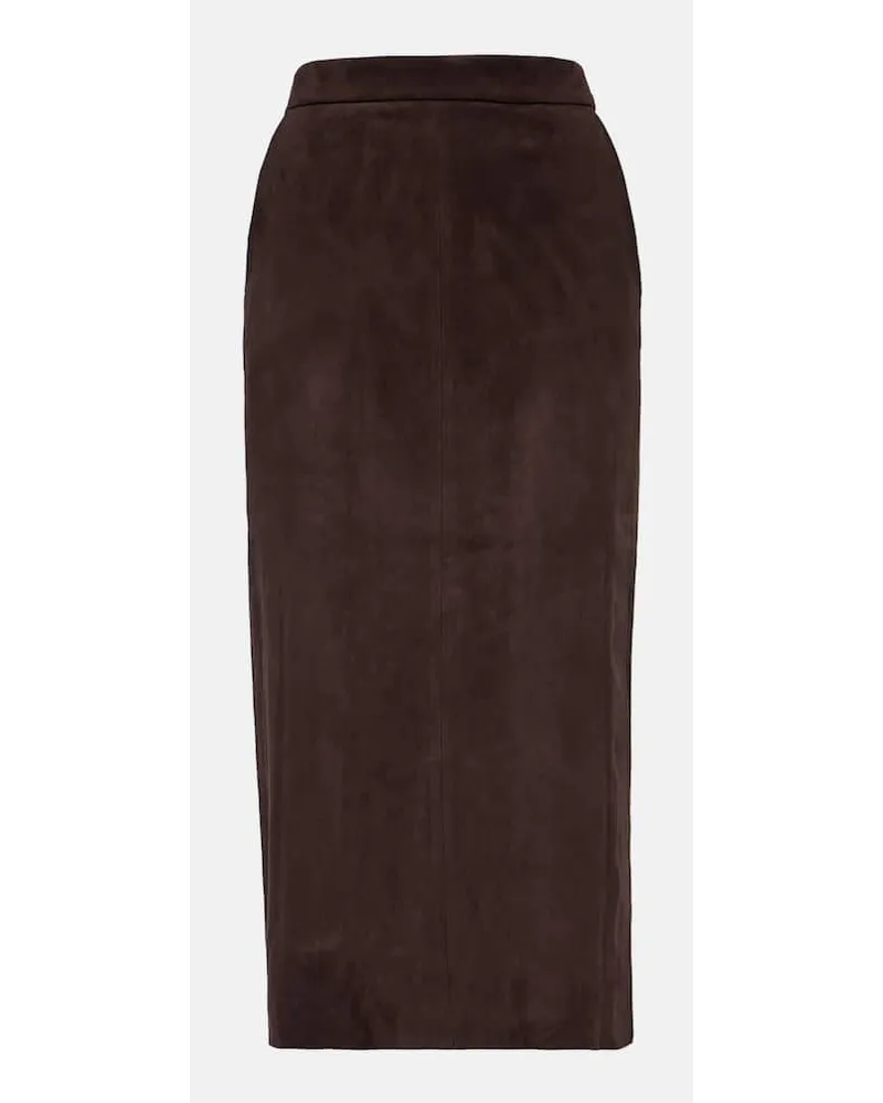 Stouls Midirock Taylor aus Veloursleder Braun