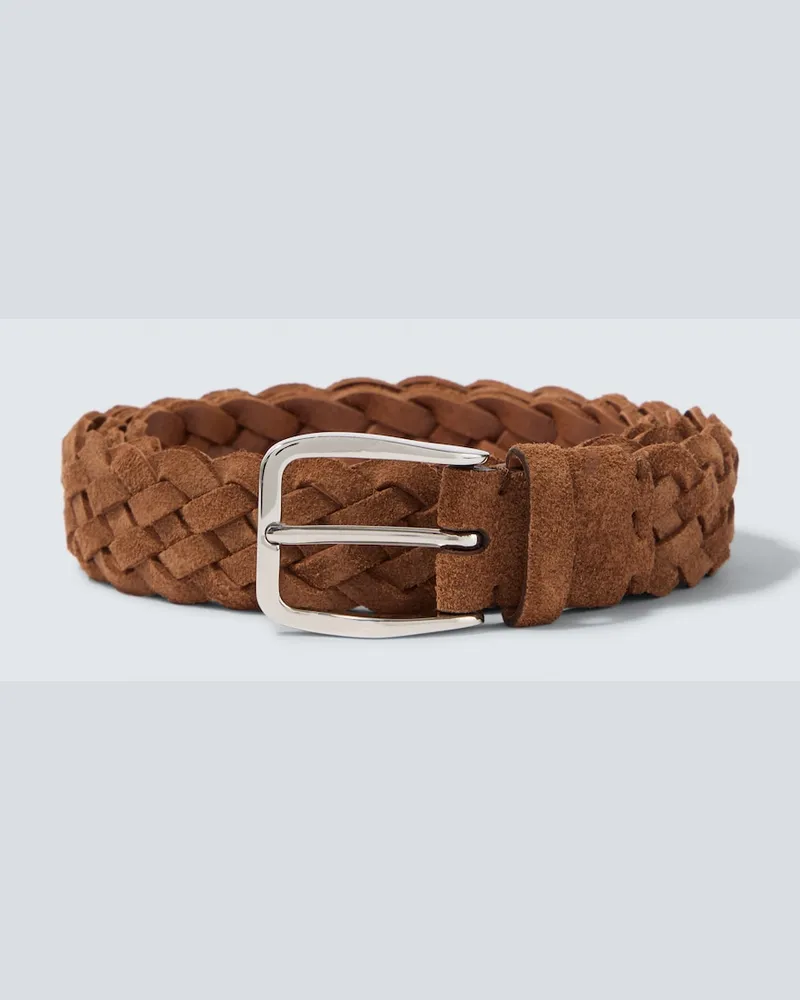 Brunello Cucinelli Gürtel aus Veloursleder Braun