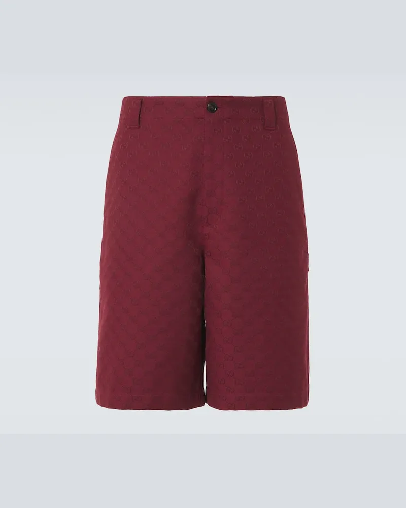 Gucci Bermuda-Shorts GG aus einem Baumwollgemisch Rot