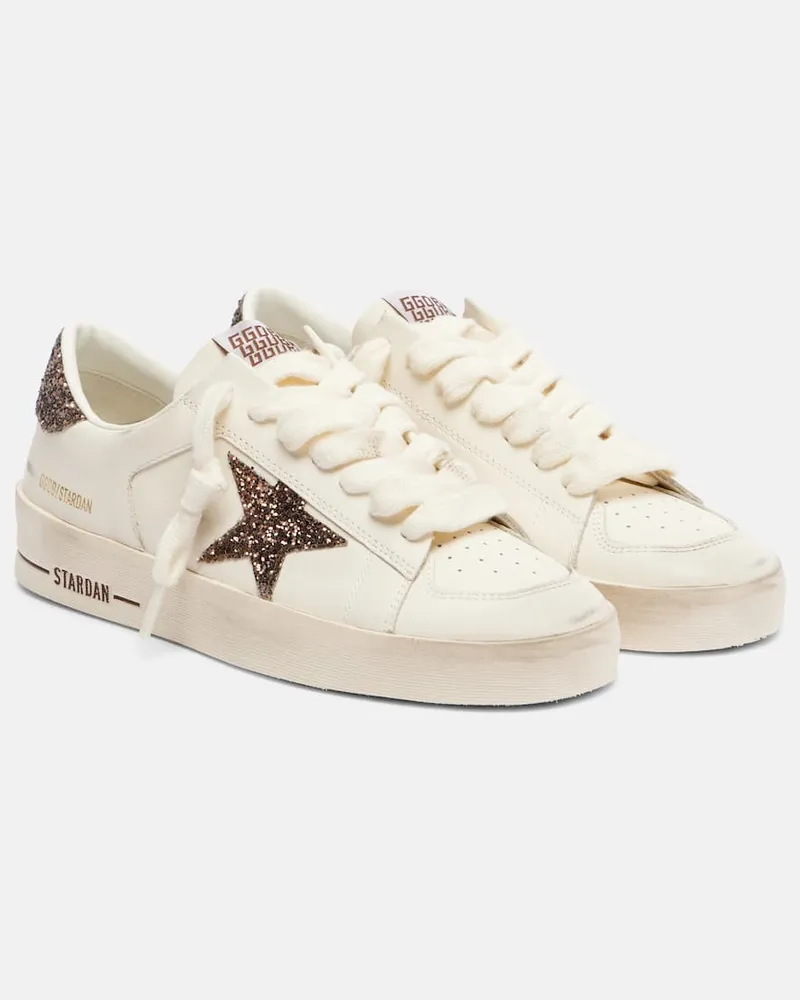 Golden Goose Sneakers Stardan aus Leder mit Glitter Weiß