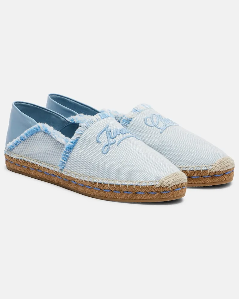 Jimmy Choo Espadrilles Avi aus Canvas mit Leder Blau