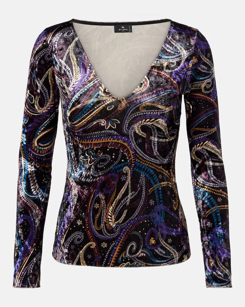 Etro Top aus Samt Multicolor