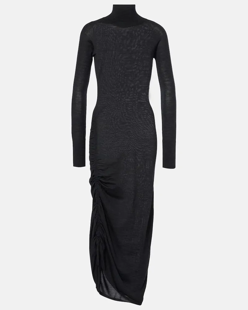Alaïa Alaïa Midikleid aus Wolle Schwarz