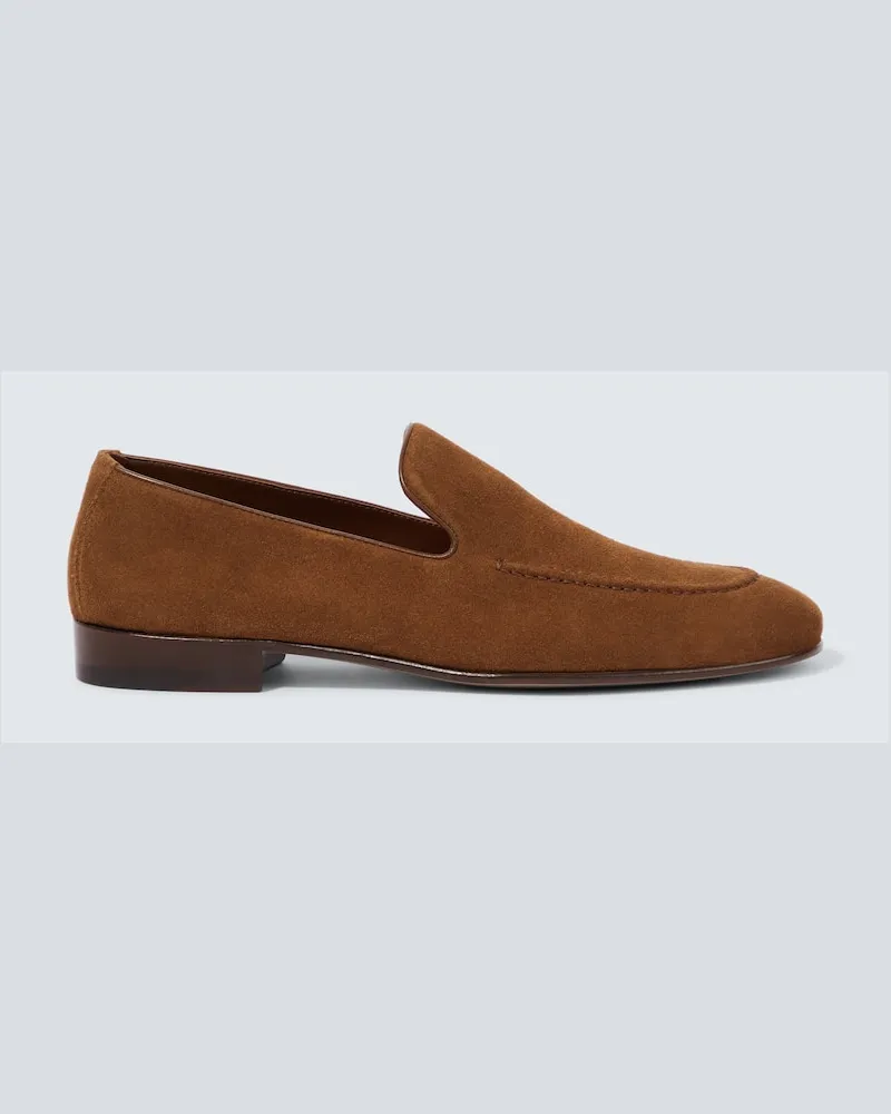 Manolo Blahnik Slip-Ons Truro aus Veloursleder Grün