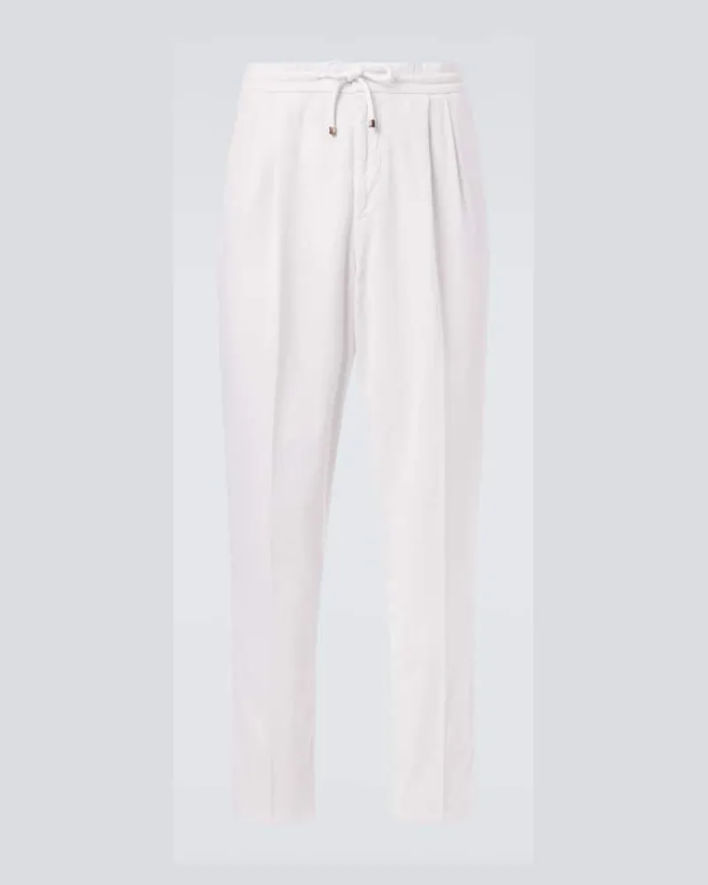 Brunello Cucinelli Hose aus Baumwoll-Cord Weiß