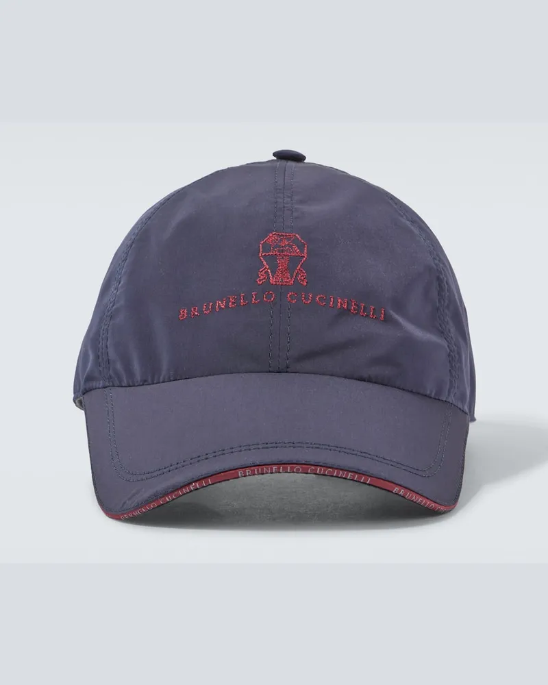 Brunello Cucinelli Bestickte Baseballcap Blau