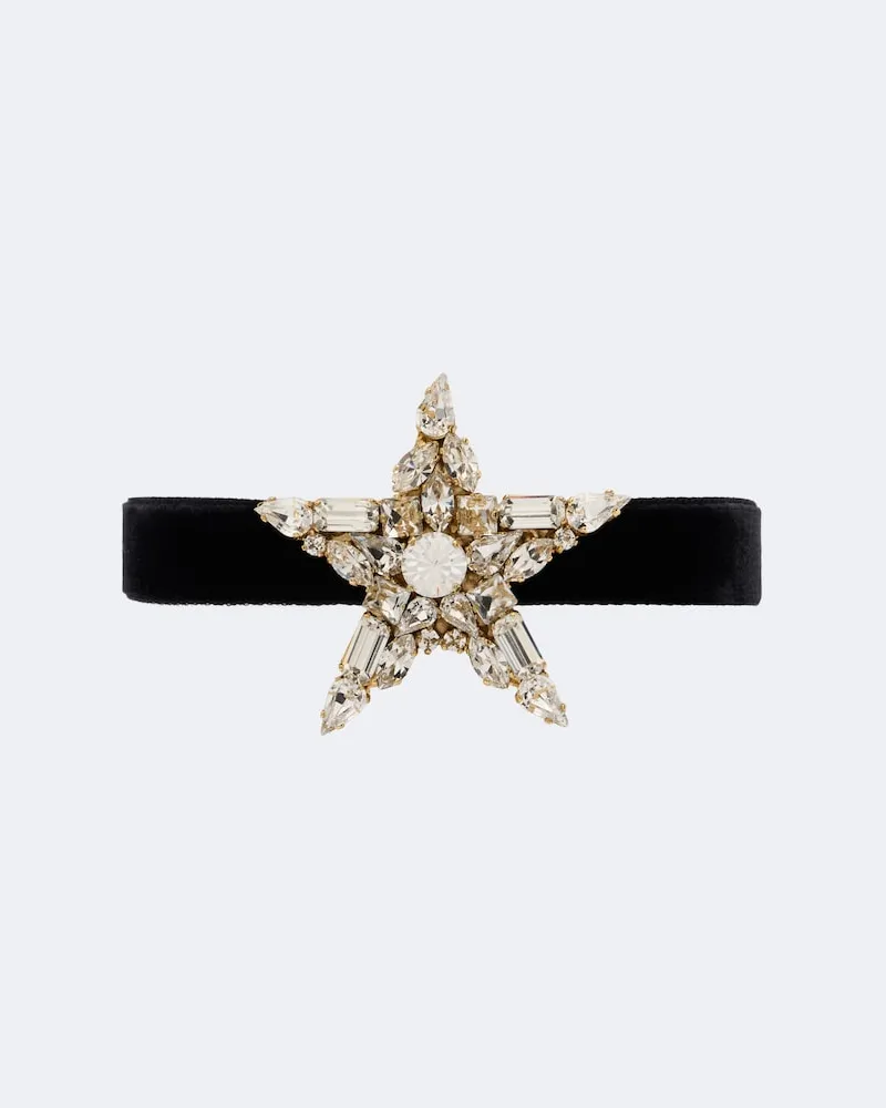 Dolce & Gabbana Verzierter Choker aus Samt Schwarz