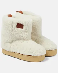 Isabel Marant Ankle Boots Frieze aus Shearling Weiss