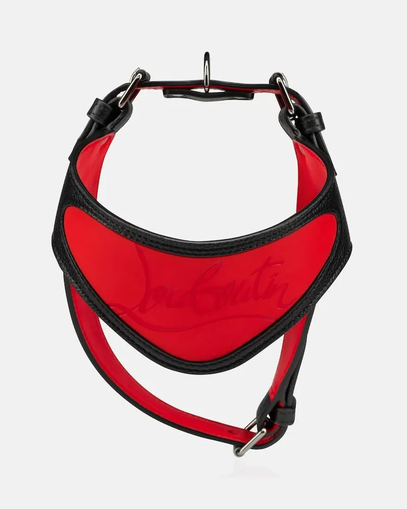 Christian Louboutin Geschirr für Hunde Loubiharness M aus Leder Schwarz