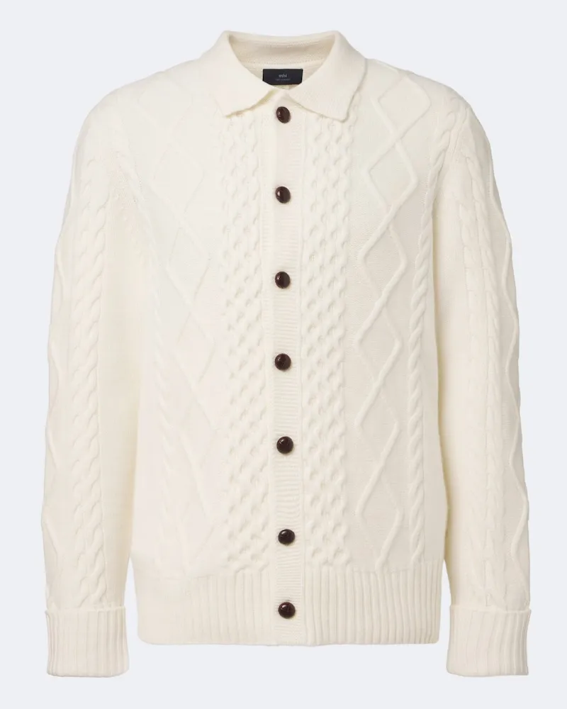 arch4 Cardigan Mr Columbia aus Kaschmir Weiß