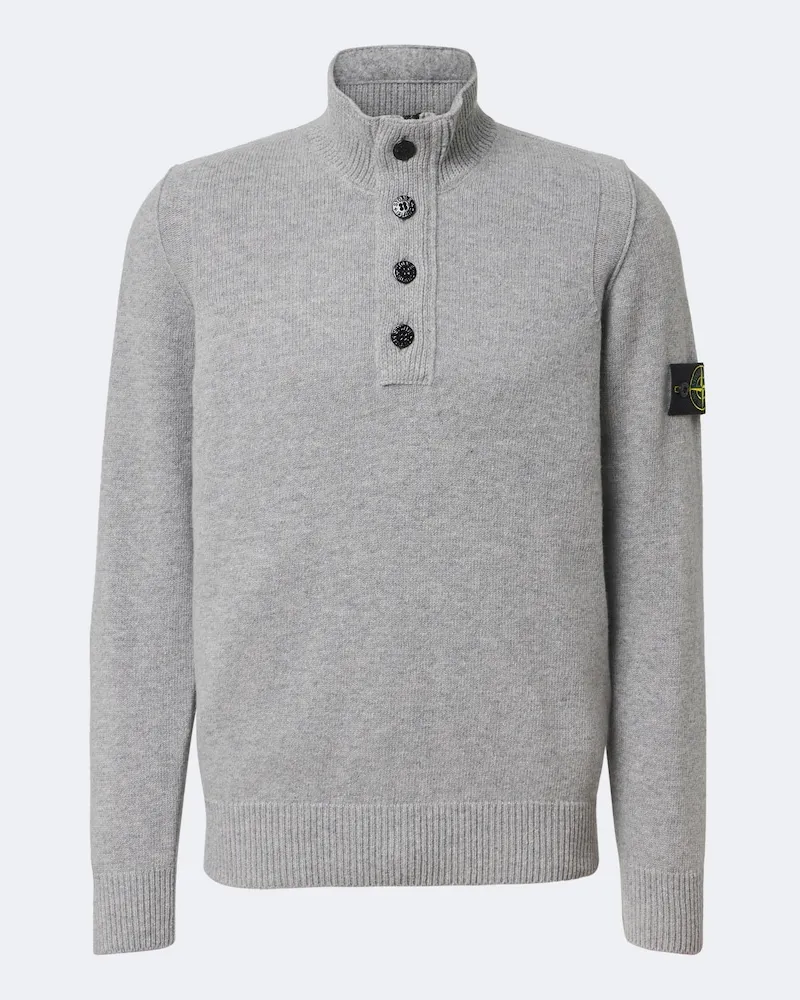 Stone Island Pullover Compass aus einem Wollgemisch Grau