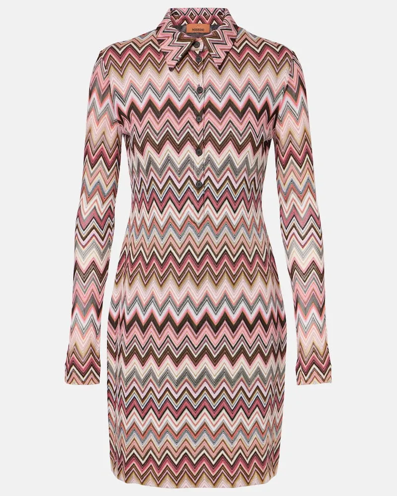 Missoni Minikleid aus Häkelstrick Multicolor