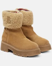 Bogner Ankle Boots Turin aus Veloursleder mit Shearling Beige