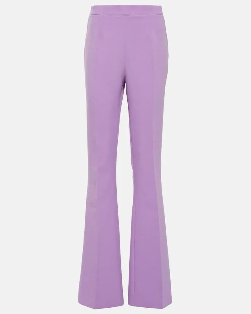 Safiyaa High-Rise-Hose Alexa aus Crêpe Violett
