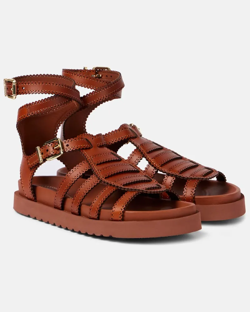 Zimmermann Römersandalen Goldie aus Leder Braun