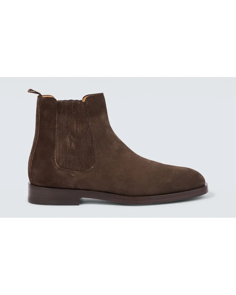 Brunello Cucinelli Chelsea Boots aus Veloursleder Braun