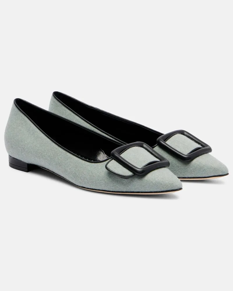 Manolo Blahnik Ballerinas Maysale Grün