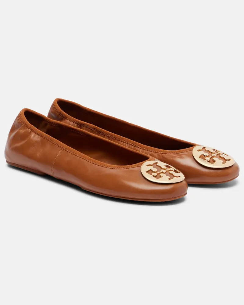 Tory Burch Ballerinas Minnie aus Leder Braun