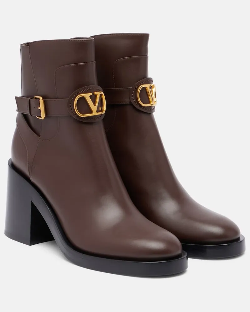 Valentino Garavani Ankle Boots VLogo 70 aus Leder Braun