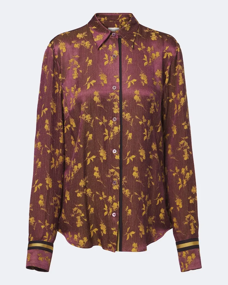 Dries van Noten Hemd aus Jacquard Violett