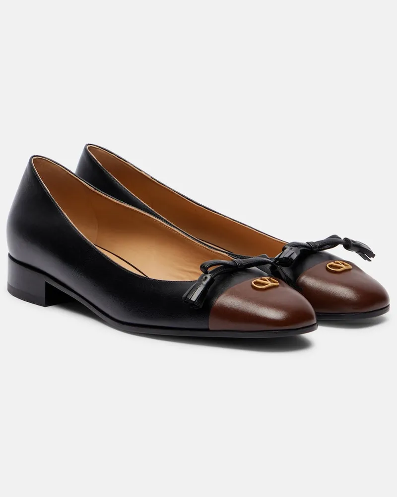 Valentino Garavani Ballerinas Valet Du Roi aus Leder Schwarz