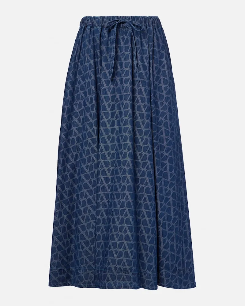 Valentino Garavani Midirock Toile Iconographe aus Denim Blau