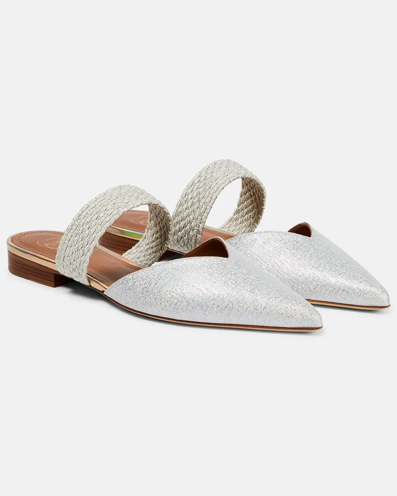 Malone Souliers Mules Maisie aus Lurex Silber