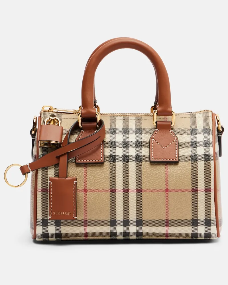 Burberry Schultertasche Burberry Check mit Leder Beige