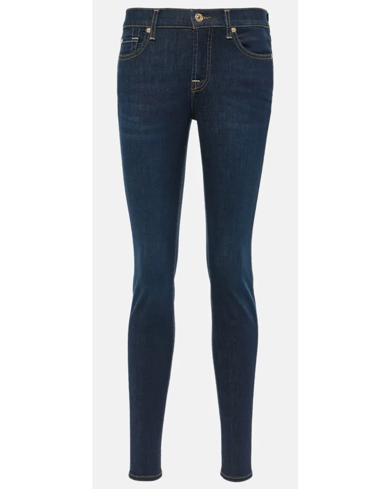 7 for all mankind Mid-Rise Skinny Jeans The Skinny Blau