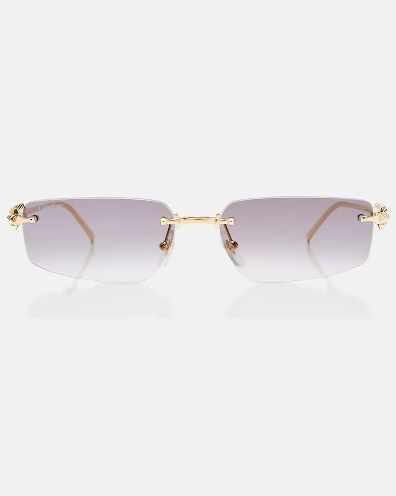 Cartier Eckige Sonnenbrille Clash De Cartier Gold