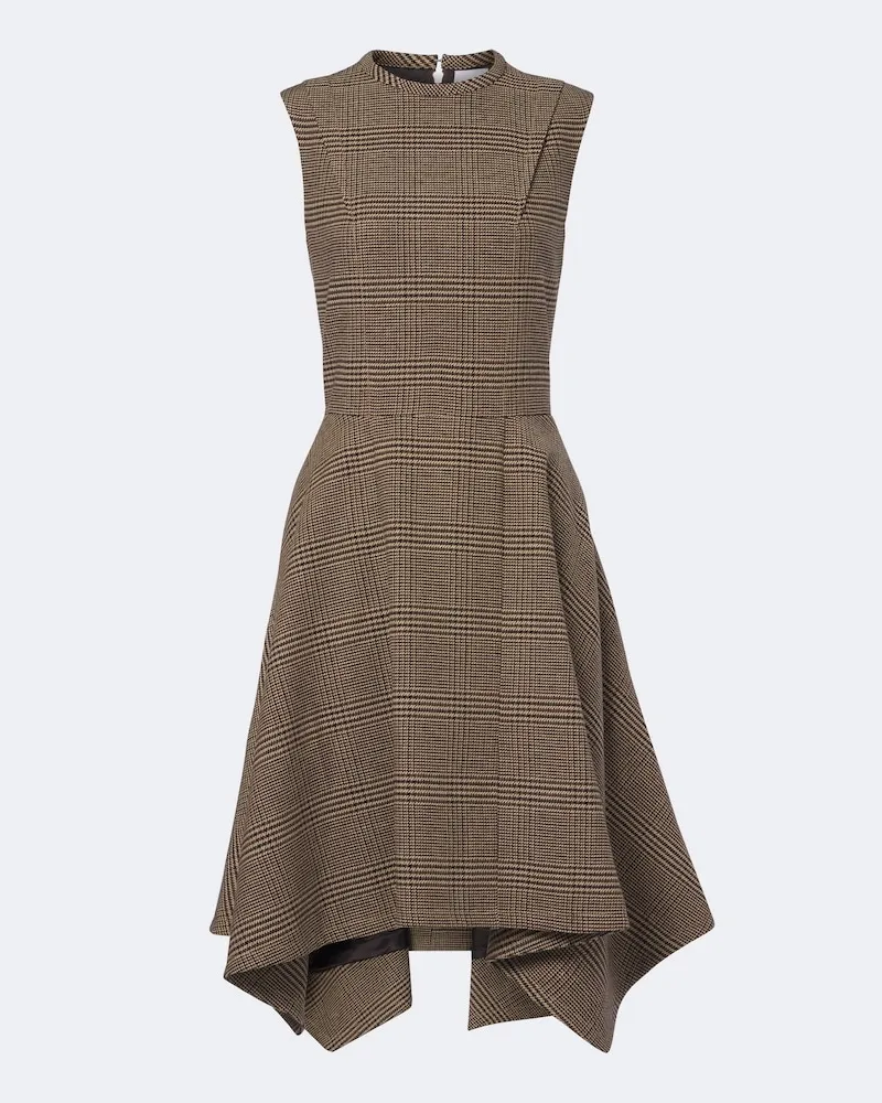 Patou Midikleid Prince of Wales Braun