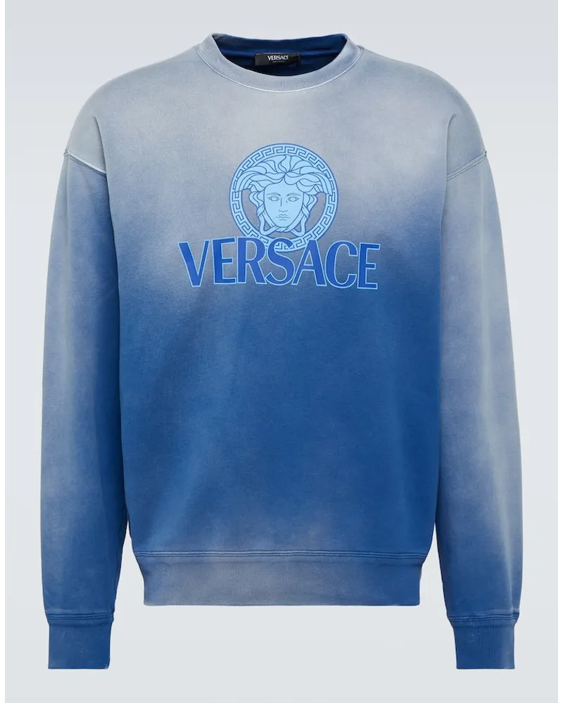 Versace Sweatshirt Medusa aus Baumwoll-Jersey Blau