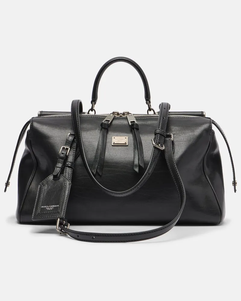 Dolce & Gabbana Tote Bag Vittoria aus Leder Schwarz