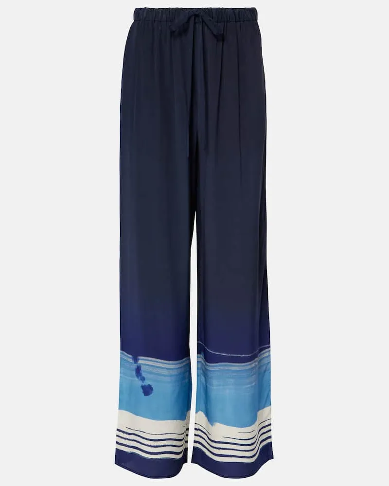 SIR Weite Hose Mariner aus Seiden-Crêpe Blau
