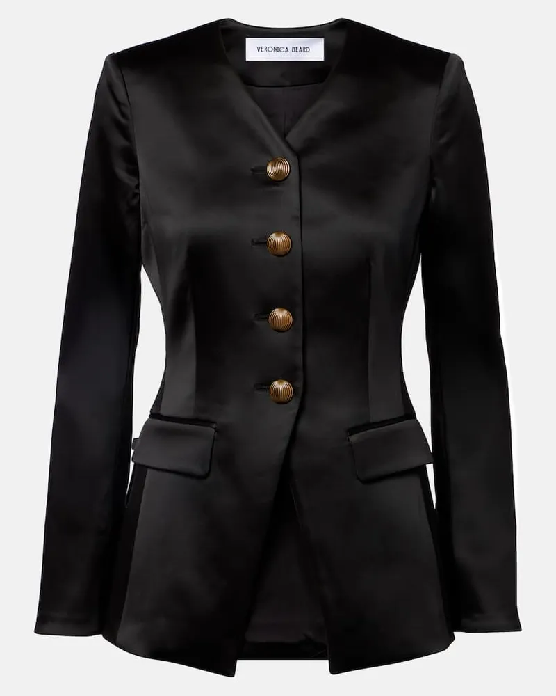 Veronica Beard Blazer Cynthia aus Satin Schwarz
