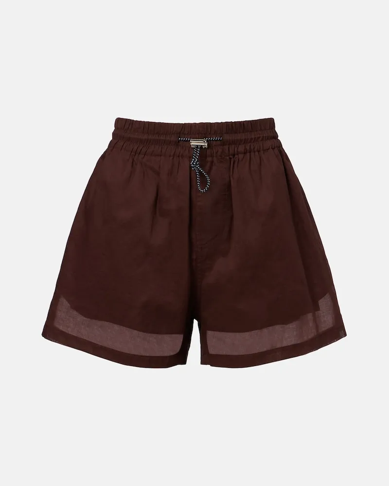 PLAN C Shorts aus Organza Braun
