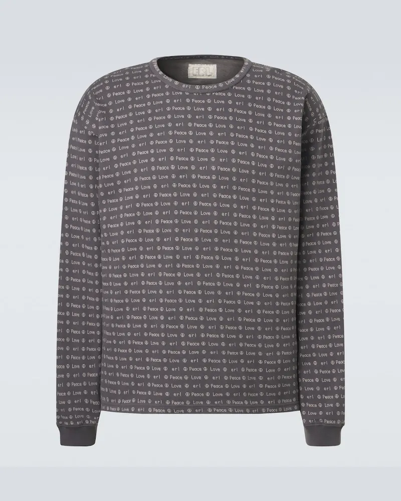 ERL Pullover aus Baumwoll-Jacquard Grau
