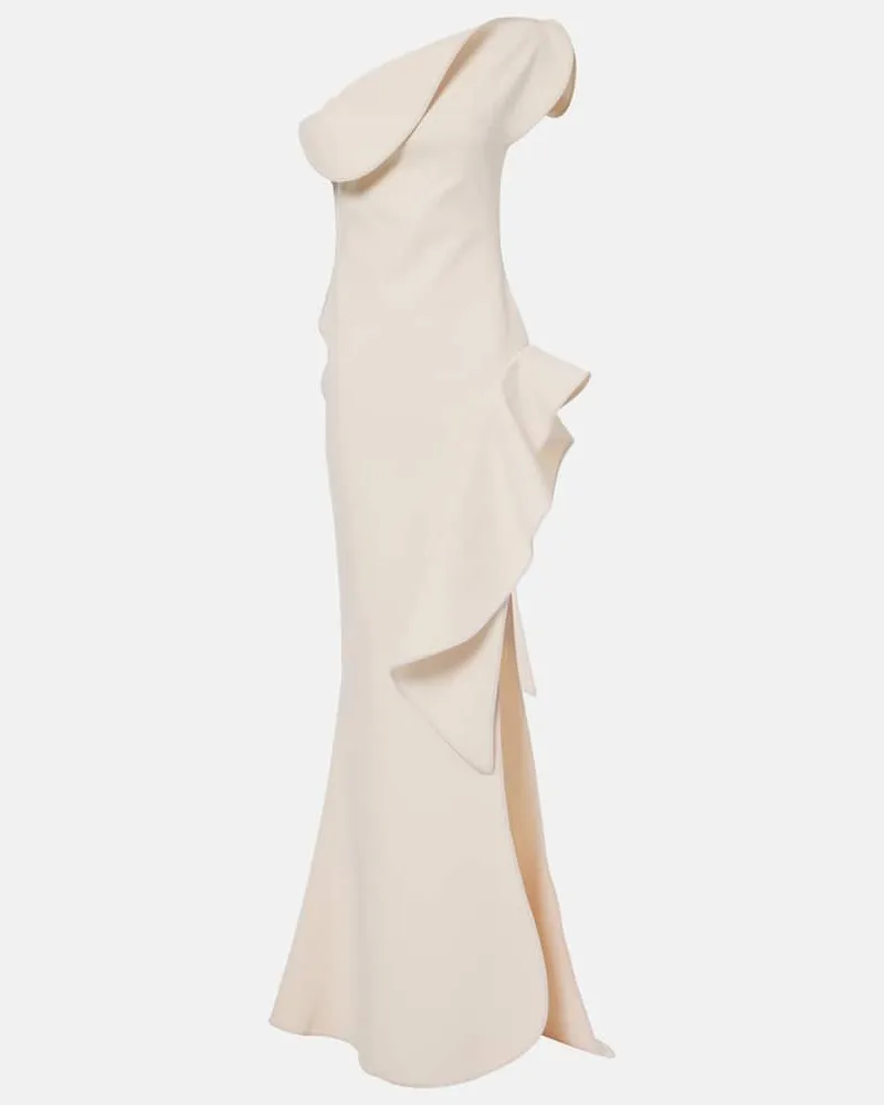 Maticevski One-Shoulder-Robe Provenance Weiß