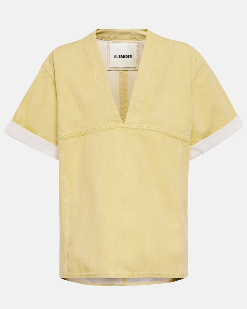 Jil Sander Top aus Denim Gelb