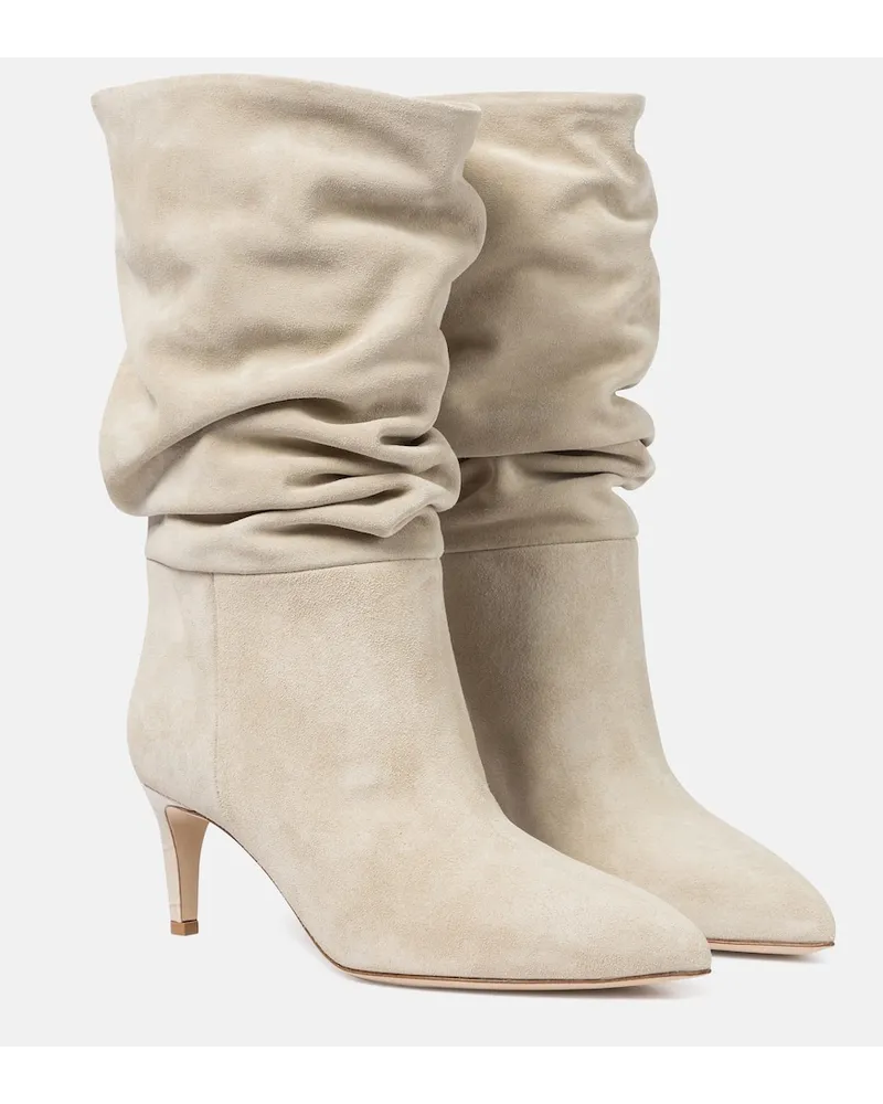 Paris Texas Stiefel aus Veloursleder Beige